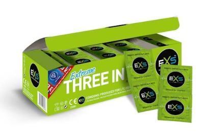 EXS 3 in 1 Kondomit 100kpl Säästöpakkaus