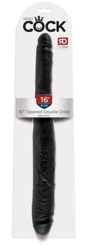 16" Tapered Double Dildo Musta