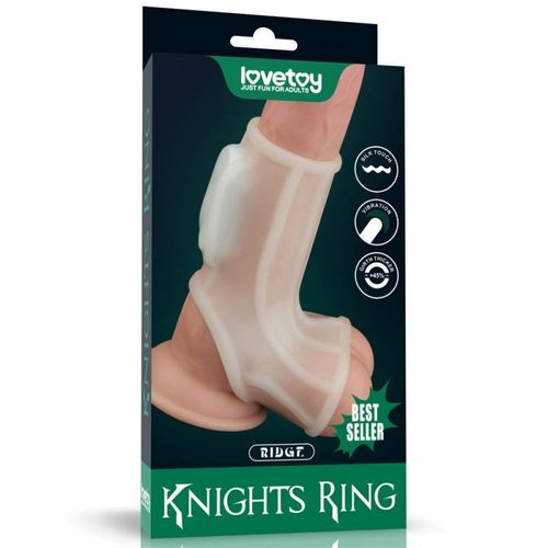 Vibrating Silk Knights Ring with Scrotum Sleeve