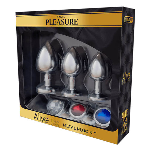 Anal Pleasure Metal Plug Kit Anaalitapit